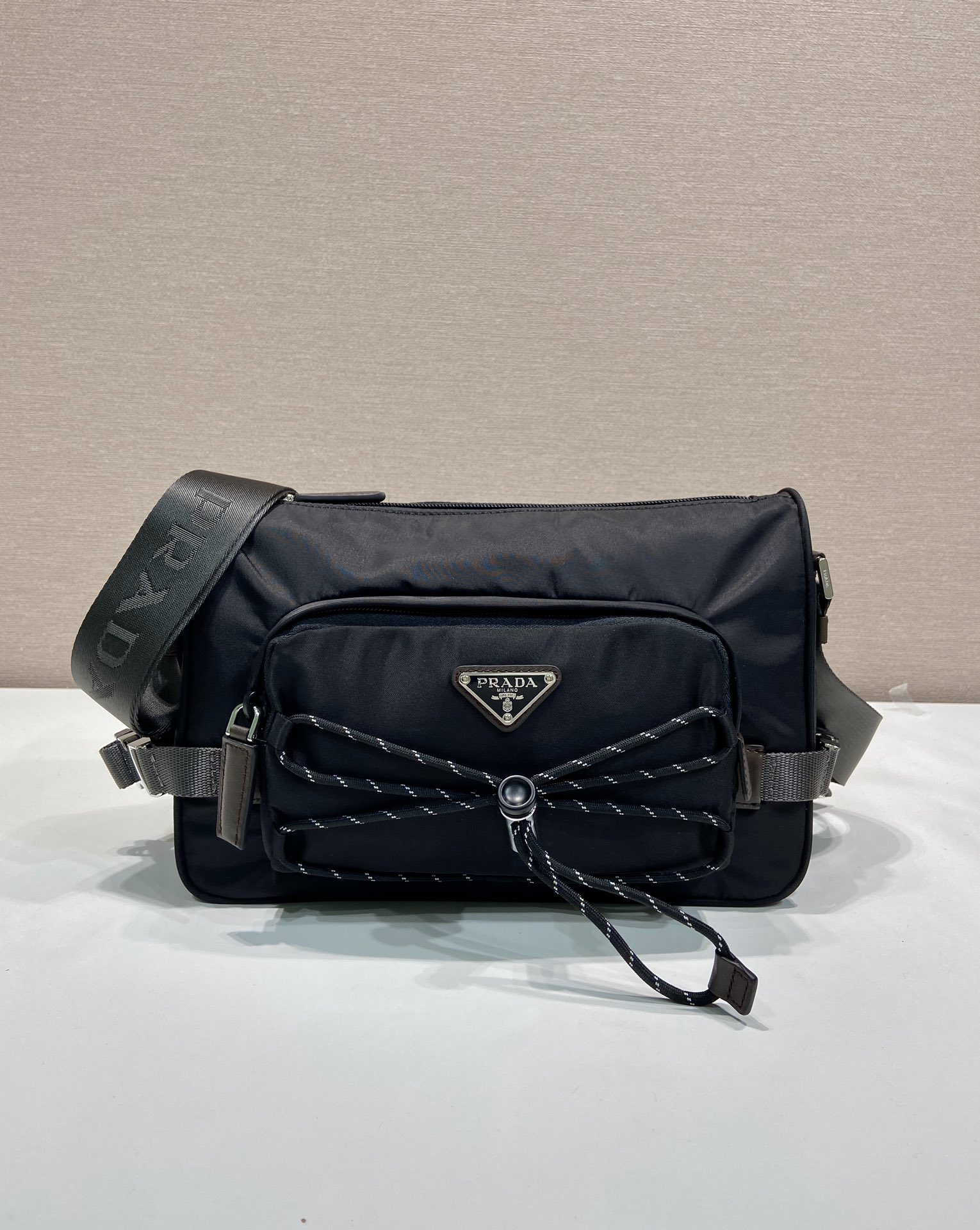 Prada Speedrock Re-Nylon and leather shoulder bag 2VH192 28*17.5*10